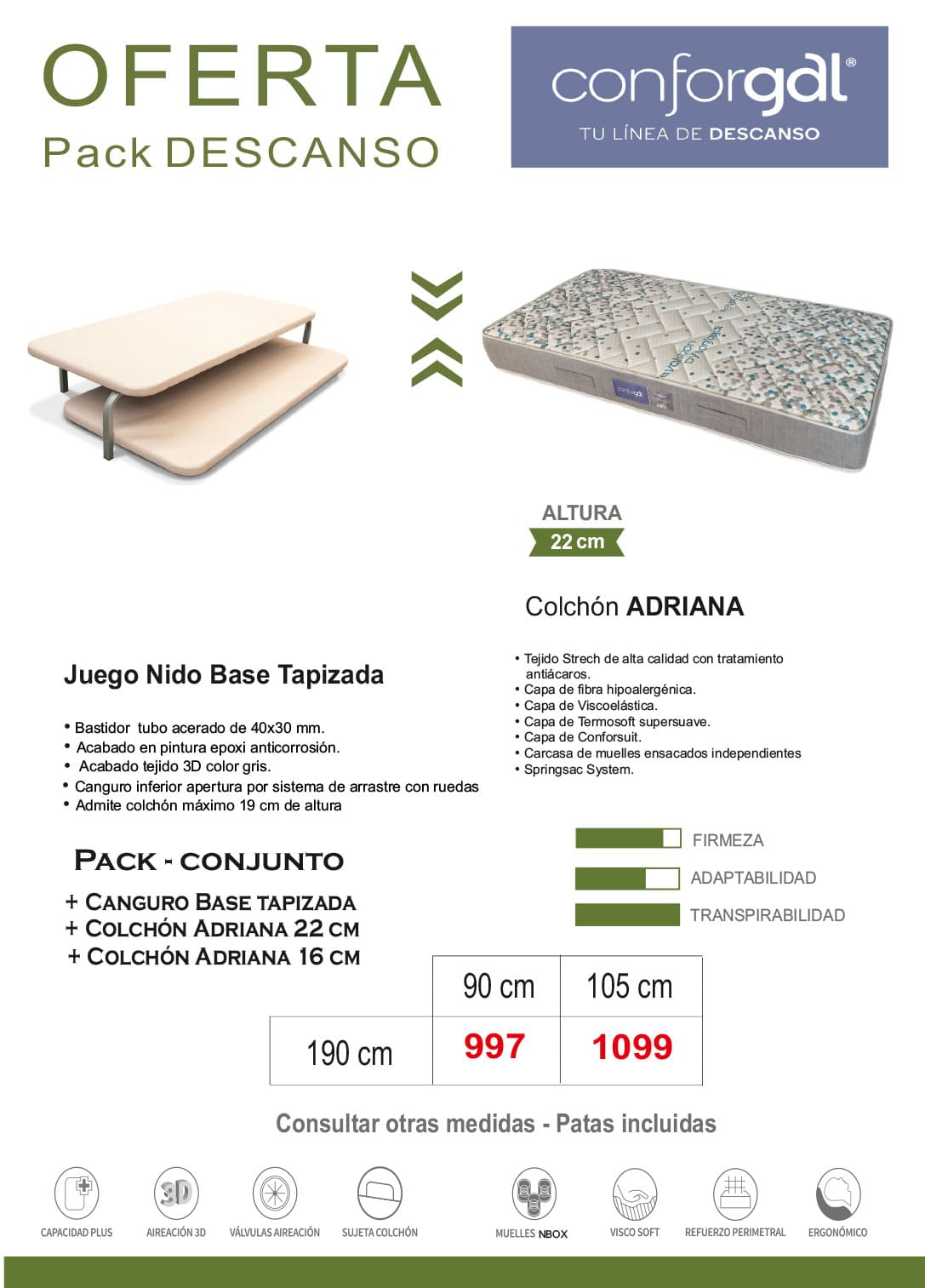 oferta-pack-juego-nido-tapizada-colchon-adriana-expoconfort